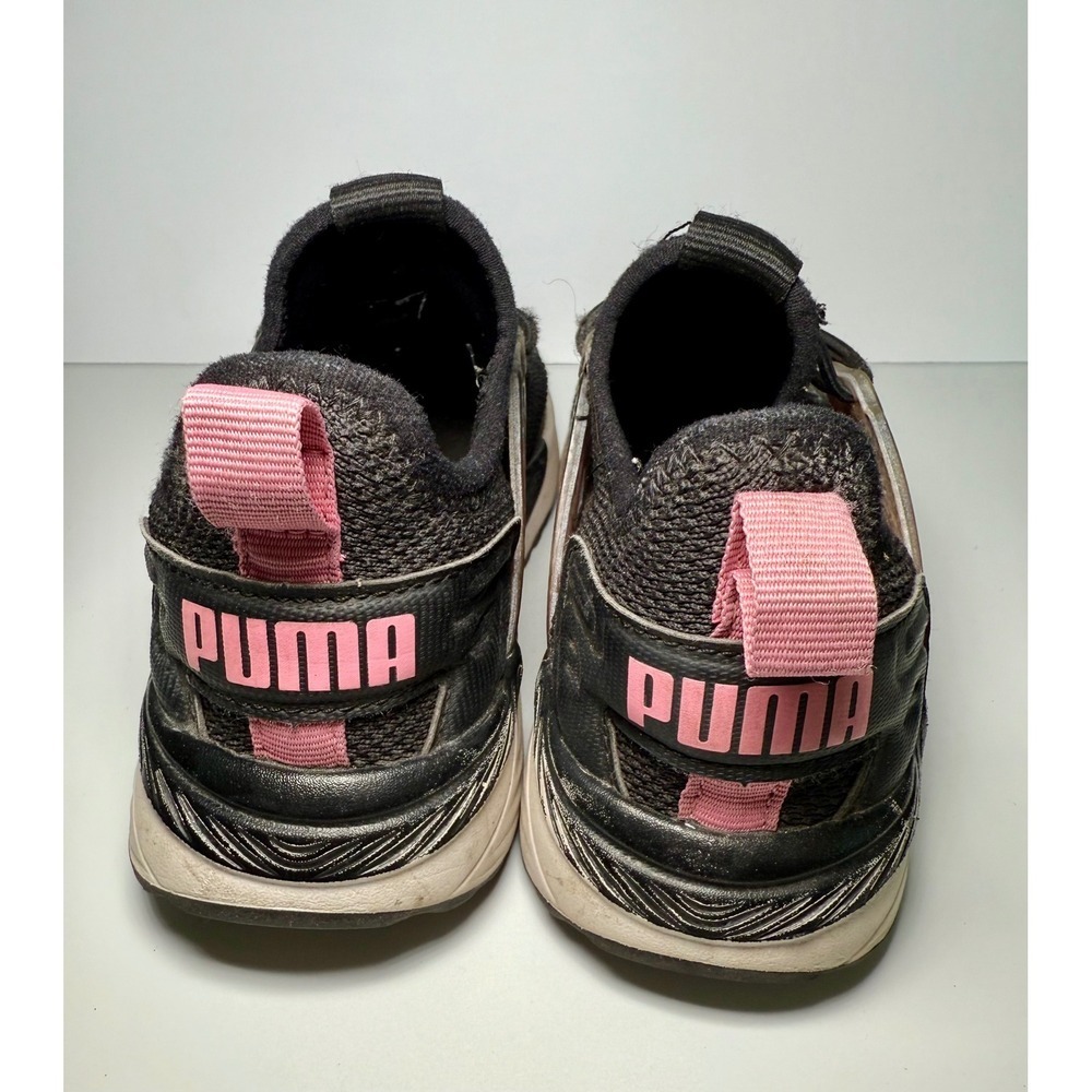 Puma Kids Athletic Shoes Black Pink Lace Up Sneakers Size 13.5 - Picture 6 of 8